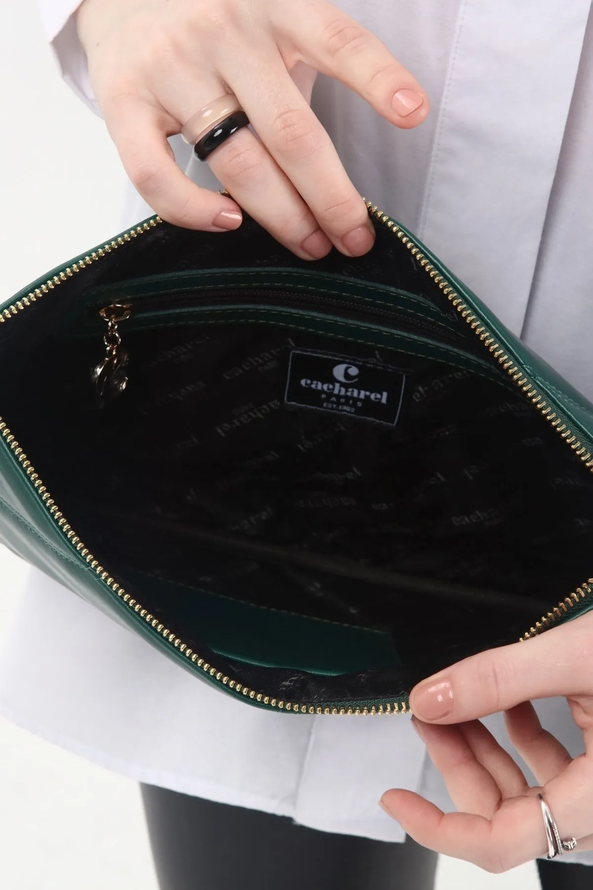 CACHAREL KADIN CLUTCH ÇANTA-C-069-YEŞİL - 7