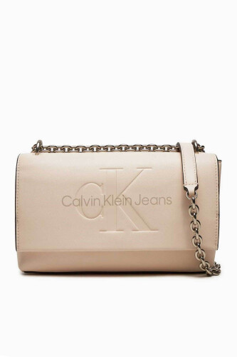 Kadın Sculpted Flap Omuz Çantası - Gri - Calvin Klein